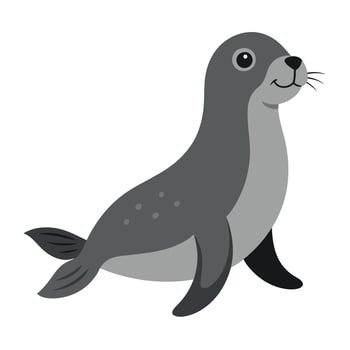 seal animal illustration flat style, a seal animal vector