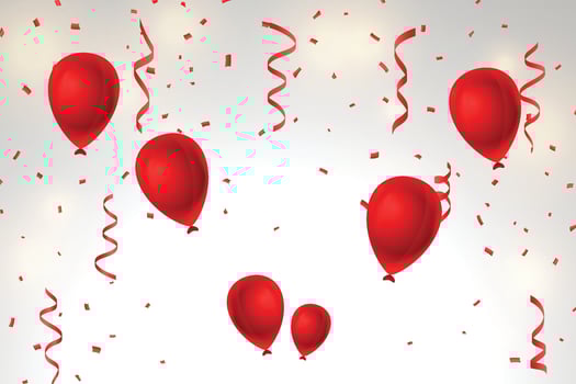 Happy holiday background with bright multicollor balloons. Raster version. vector