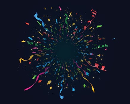 Celebration background with confetti and ribbons. illustration. vector