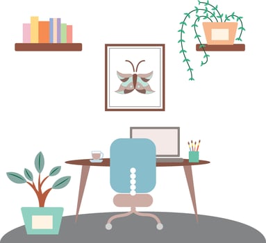 Illustration of remote home office vector