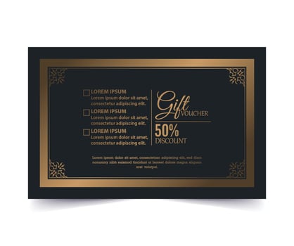Menu restaurant luxury gift voucher design template vector