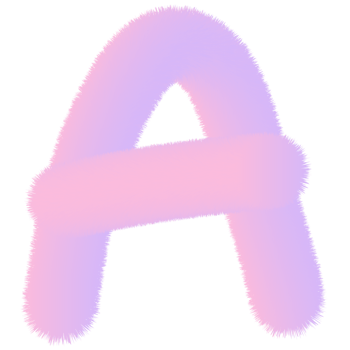 Pink and purple fuzzy letters png