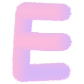 Pink and purple fuzzy letters png