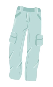 Cargo pants with pockets in flat design. Sportswear or tracksuit clothing. illustration isolated. vector