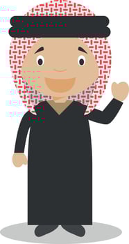 Character from Jordan dressed in the traditional way Illustration. Kids of the World Collection. vector