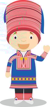 Character from Lapland dressed in the traditional way Illustration. Kids of the World Collection. vector