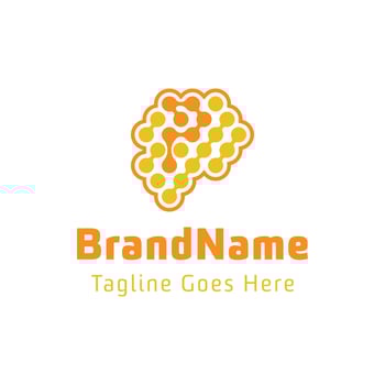 Letter P Brain Wave Logo, for business related to the brain with P initial vector