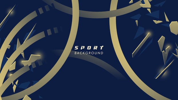 Abstract futuristic geometric gold and dark blue background with modern shapes. design template technology concept suitable for game banner, olympic sport poster, cyber wallpaper vector