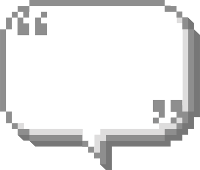 3d 8bit retro game pixel speech bubble balloon with quotation mark, icon sticker memo keyword planner text box banner png