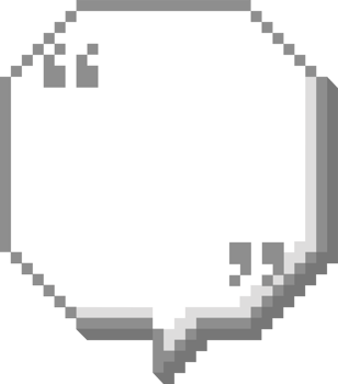 3d 8bit retro game pixel speech bubble balloon with quotation mark, icon sticker memo keyword planner text box banner png