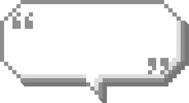 3d 8bit retro game pixel speech bubble balloon with quotation mark, icon sticker memo keyword planner text box banner png