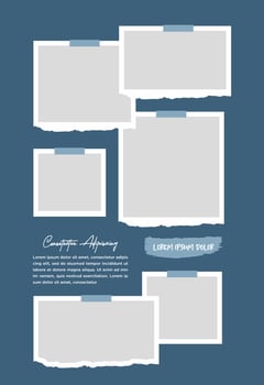 Pictures or photos frame collage abstract photo frames and digital photo wall template vector