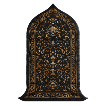 Middle Eastern Black Prayer Mat 3d Illustration png