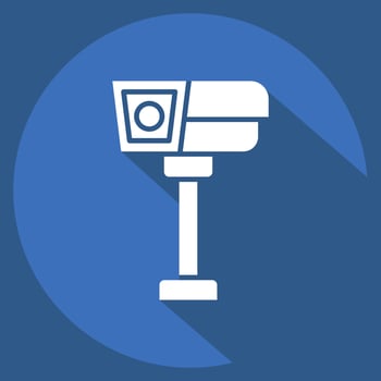 Icon CCTV. related to Security symbol. long shadow style. simple design illustration vector