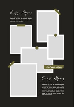 Pictures or photos frame collage. comics page grid layout abstract photo frames and digital photo wall template vector