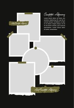 Pictures or photos frame collage. comics page grid layout abstract photo frames and digital photo wall template vector