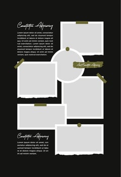 Pictures or photos frame collage. comics page grid layout abstract photo frames and digital photo wall template vector