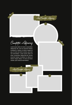 Pictures or photos frame collage. comics page grid layout abstract photo frames and digital photo wall template vector
