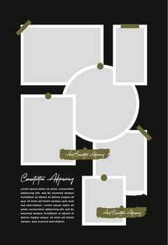 Pictures or photos frame collage. comics page grid layout abstract photo frames and digital photo wall template vector