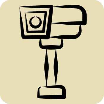 Icon CCTV. related to Security symbol. hand drawn style. simple design illustration vector