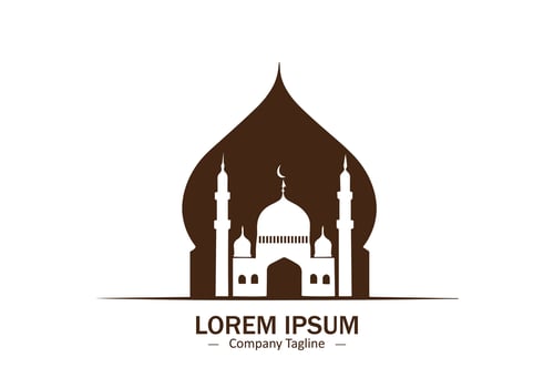 Mosque logo Design silhouette illustration icon vector