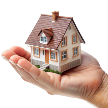 Hand Holding a Small Model House With a Transparent Background png