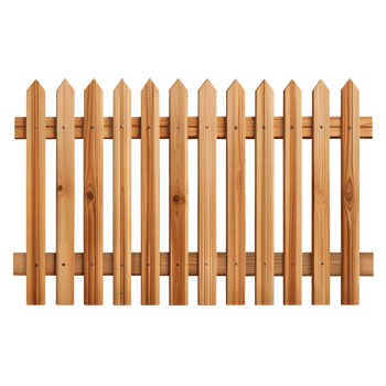 Wooden Picket Fence Illustration With a Transparent Background png