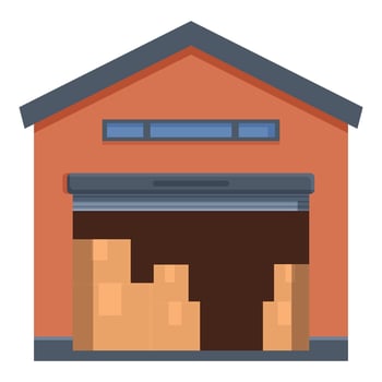Wholesale store warehouse icon cartoon . Seller sale vector