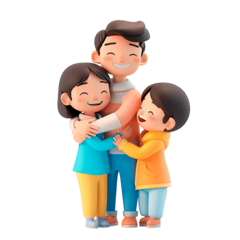 Cute 3d family png