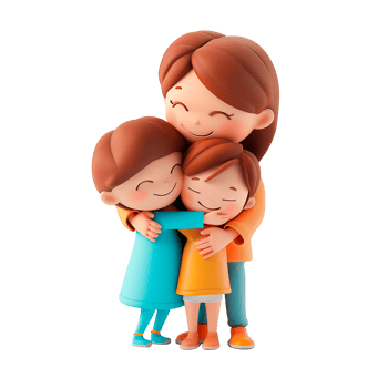 Cute 3d family png