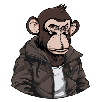 Cool adult monkey cartoon character png