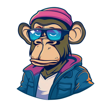 Cool monkey modern cartoon illustration png