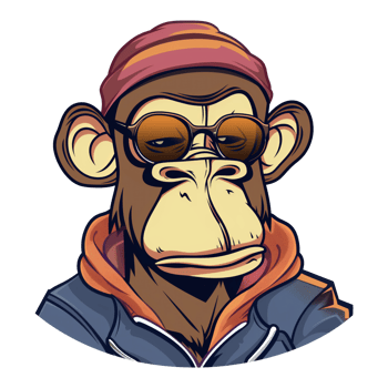 Cool monkey wearing jacket, glasses and hat png