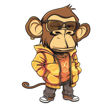 Monkey with sunglasses and jacket png