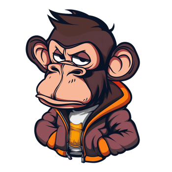 Monkey cartoon character wearing hoodie png