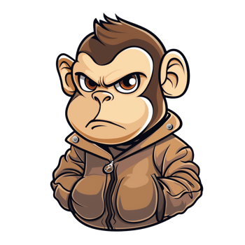 Serious monkey cartoon character png