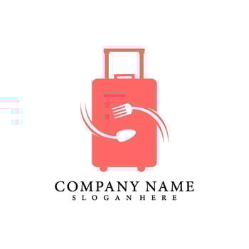 food suitcase logo symbol illustration design vector