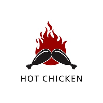 grilled chicken logo illustration design vector