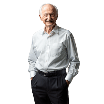 Senior Businessman Standing Confidently With Hands in Pockets on Transparent Background png