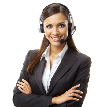 Smiling Female Customer Service Representative With Headset and Transparent Background png