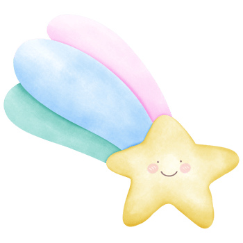 Cute sky watercolor rainbow and star isolated on transparent background png