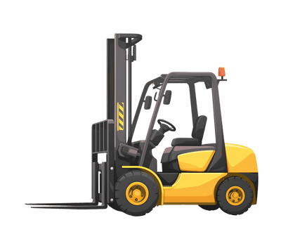 forklift truck on transparent background png