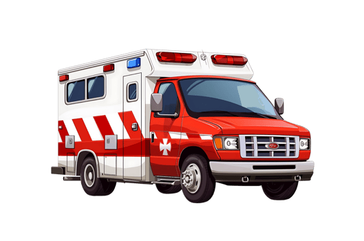 an ambulance on a transparent background png