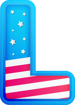USA Text Effect Alphabet Lettering L png