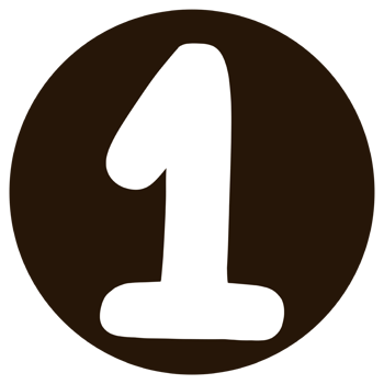 a number one in a black and white circle png