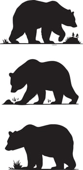 bear silhouette on white background modern symbol logo. vector