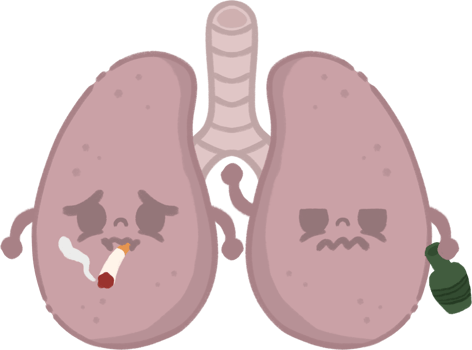 Unhealthy Lung Character Illustration png