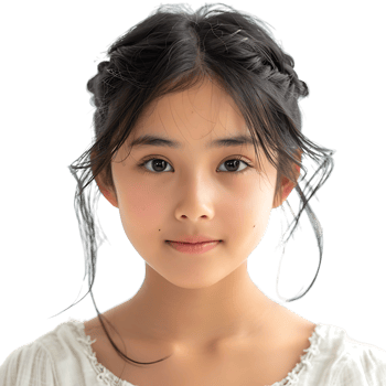 Asian girl model on isolated transparent background png