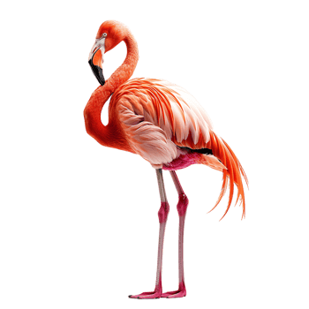 Flamingo on isolated transparent background png