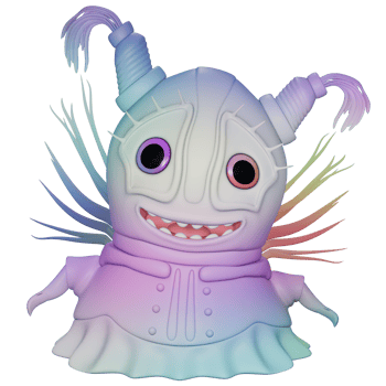 3D monster personage female colorful happy png